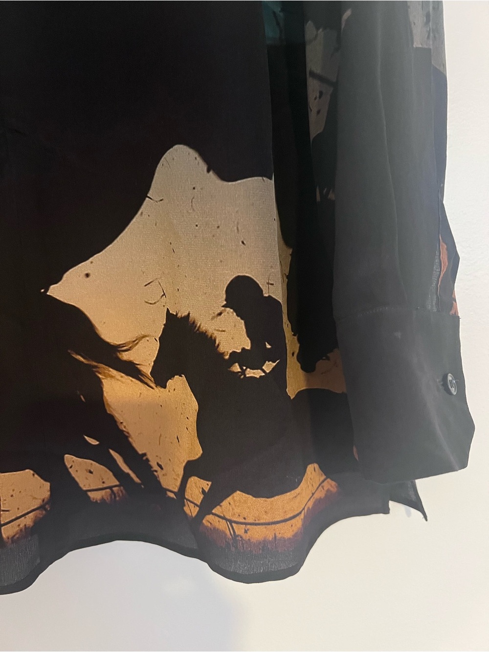Akris Women Shirt Sz 8 Silk Crepe Tunic Hidden Zip Equestrian Horse Rider Print - Picture 10 of 16